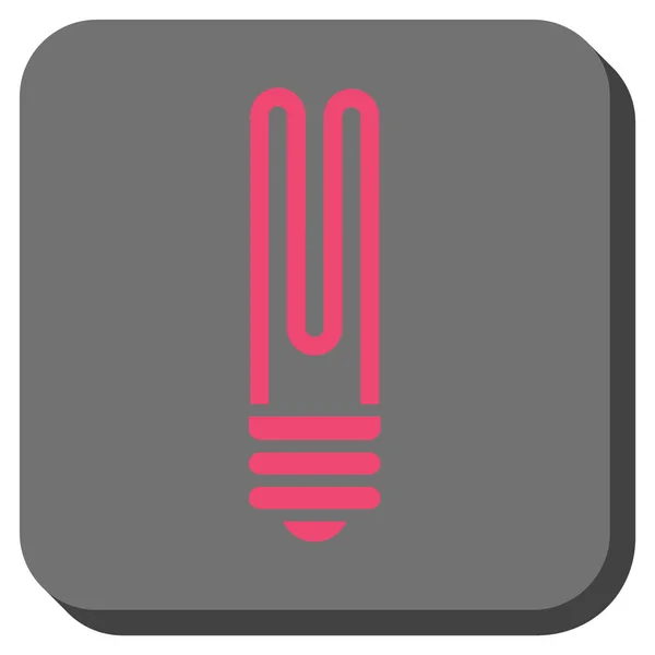 Fluorescerende lamp afgerond vierkant Vector Icon — Stockvector