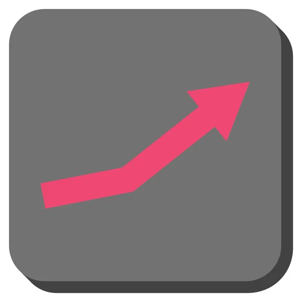 Growth Trend Rounded Square Vector Icon — Stock Vector