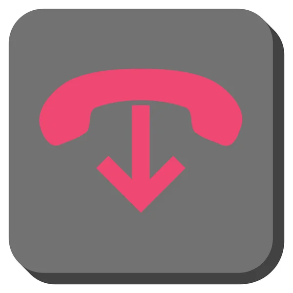 Téléphone raccrocher rond carré vectoriel icône — Image vectorielle