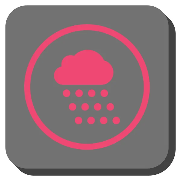 Rain Cloud afgerond vierkant Vector Icon — Stockvector