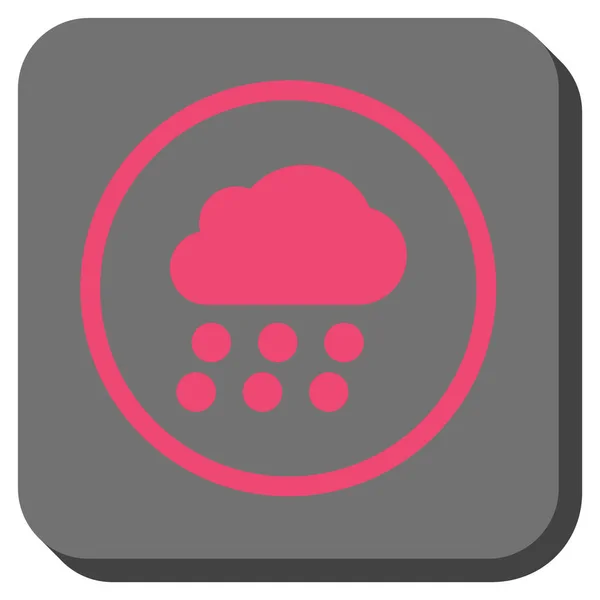 Chmura deszcz zaokrąglony kwadrat wektor ikona — Wektor stockowy
