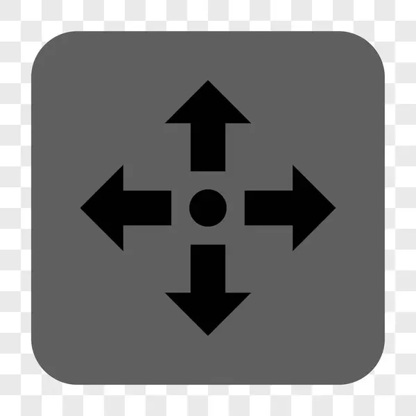 Pijlen afgerond vierkante knop uitvouwen — Stockvector