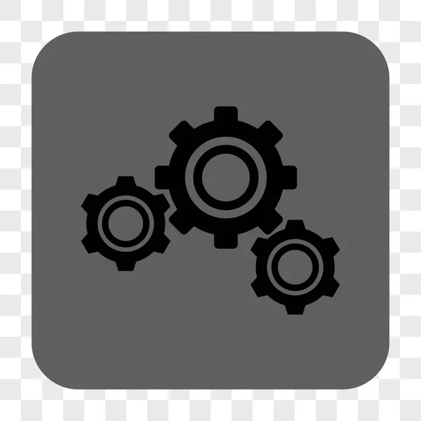 Gears Rounded Square Button — Stock Vector