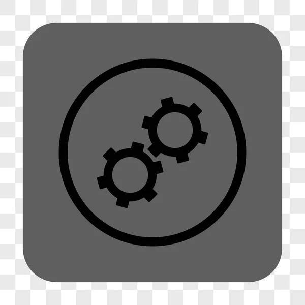 Gears Rounded Square Button — Stock Vector
