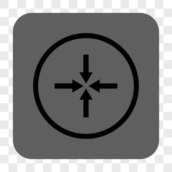 Flechas de impacto redondeadas botón cuadrado — Vector de stock