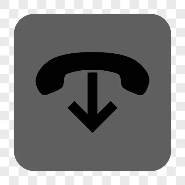 Telefon hängt runden quadratischen Knopf auf — Stockvektor