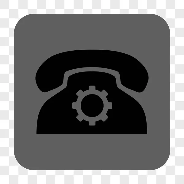 Ρυθμίσεις του τηλεφώνου στρογγυλεμένο τετράγωνο κουμπί — Διανυσματικό Αρχείο