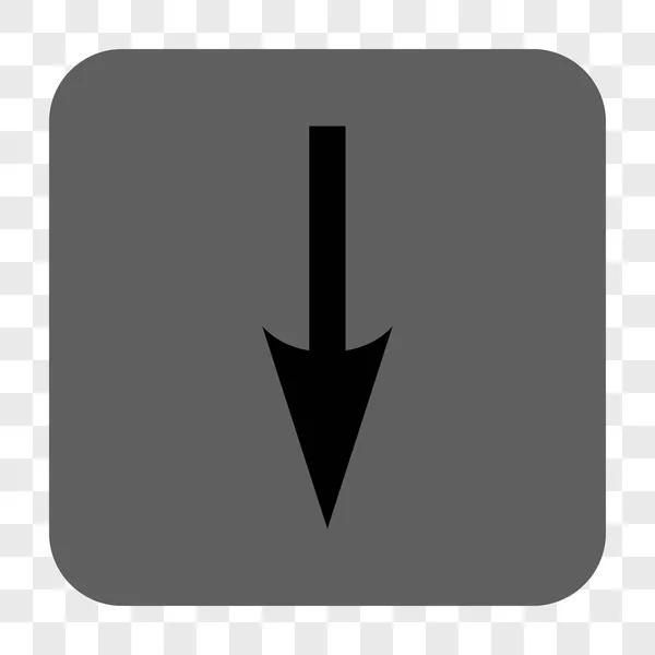 Flecha aguda hacia abajo botón cuadrado redondeado — Vector de stock