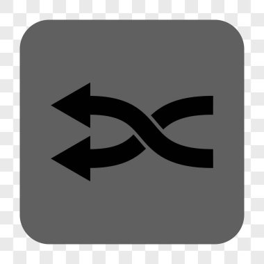 Shuffle oklar sola yuvarlak kare düğme