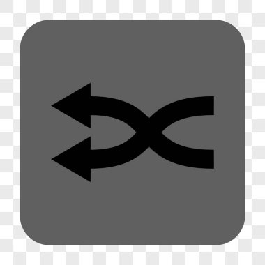 Shuffle oklar sola yuvarlak kare düğme