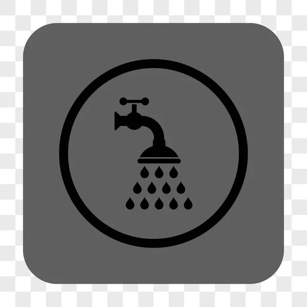Shower Tap Rounded Square Button — Stockvector