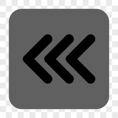 Üçlü ok ucu sol yuvarlak kare düğme