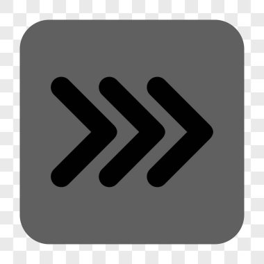 Üçlü ok ucu sağ yuvarlak kare düğme