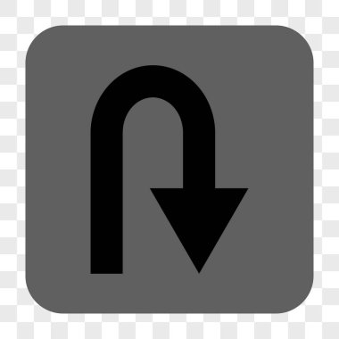 U dönüş yuvarlak kare düğme