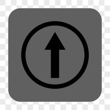 Yukarı yönlü ok yuvarlak kare düğme