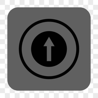Yukarı yönlü ok yuvarlak kare düğme