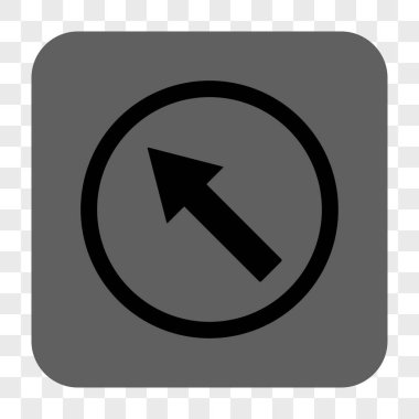 Yuvarlak yukarı-sol ok yuvarlak kare düğme