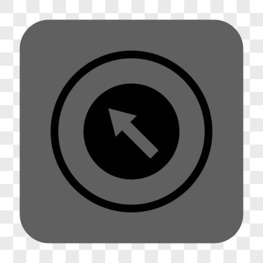 Yuvarlak yukarı-sol ok yuvarlak kare düğme