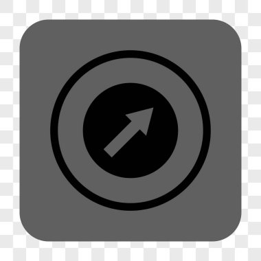 Yukarı sağ yuvarlak ok yuvarlak kare düğme