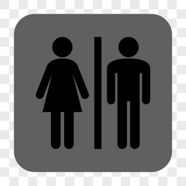 WC kişi yuvarlak kare düğme