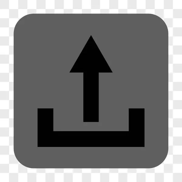 Afgeronde vierkante knop uploaden — Stockvector