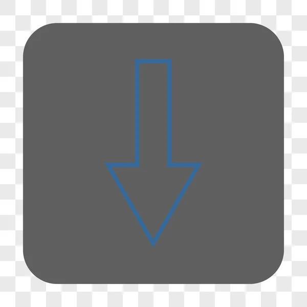 Pil ner avrundad fyrkantig knapp — Stock vektor
