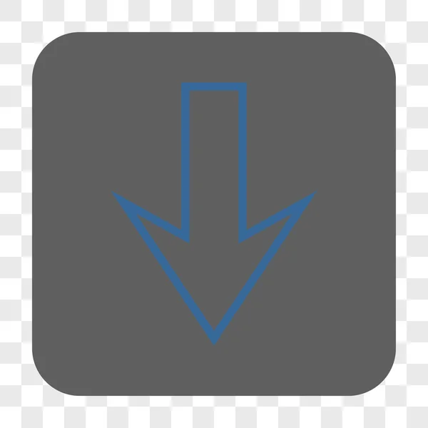 Šipka dolů zaoblené čtvercové tlačítko — Stockový vektor