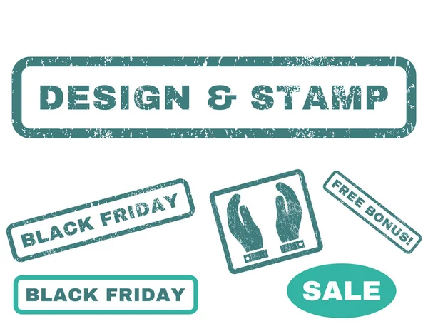 Design Stamp Rubber Stamp — Stock Vector