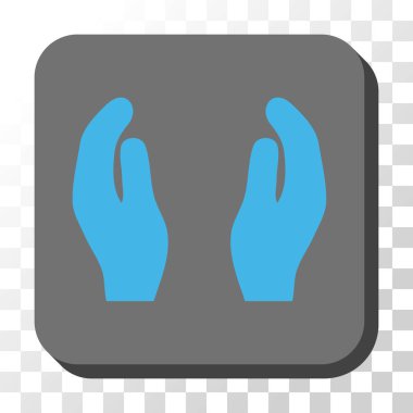 Alkış eller yuvarlatılmış kare vektör düğmesi