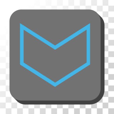 Ok ucu yuvarlatılmış kare vektör düğmesini basılı