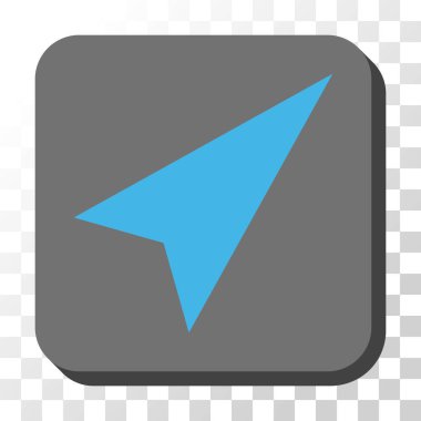 Kare vektör düğme ok ucu sağ-yukarı yuvarlanır