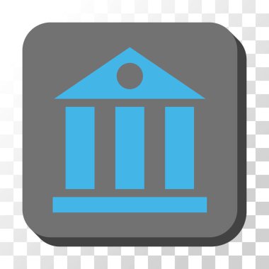 Banka Binası yuvarlak kare vektör düğmesi