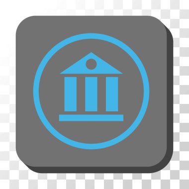 Banka Binası yuvarlak kare vektör düğmesi