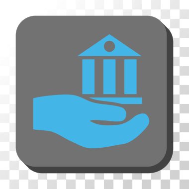 Banka hizmet yuvarlak kare vektör düğmesi