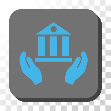 Banka hizmet yuvarlak kare vektör düğmesi