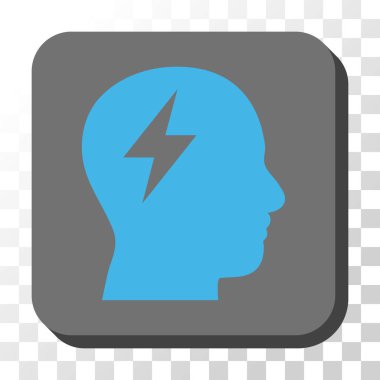 Beyin fırtınası yuvarlatılmış kare vektör düğmesi