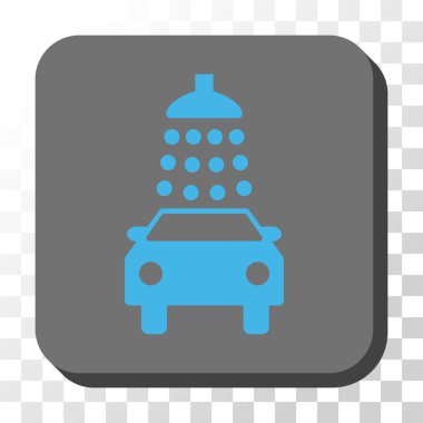 Oto yıkama yuvarlak kare vektör düğmesi