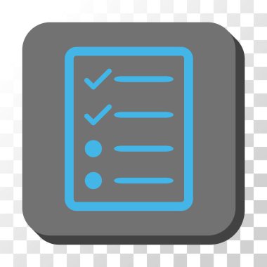 Denetim listesi sayfa yuvarlak kare vektör düğmesi