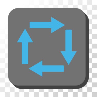 Dolaşım okları yuvarlak kare vektör düğmesi