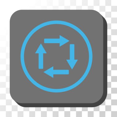 Dolaşım okları yuvarlak kare vektör düğmesi