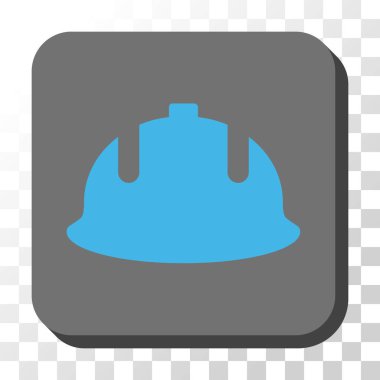 Kare vektör düğme inşaat kask yuvarlak