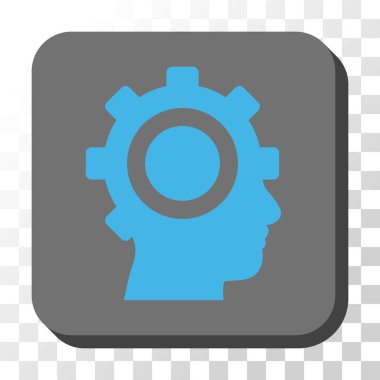 Cyborg dişli yuvarlak kare vektör düğmesi