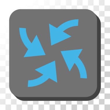 Siklon okları yuvarlak kare vektör düğmesi