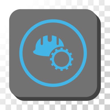 Geliştirme Hardhat yuvarlak kare vektör düğmesi