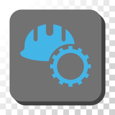 Geliştirme Hardhat yuvarlak kare vektör düğmesi