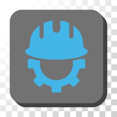 Geliştirme Hardhat yuvarlak kare vektör düğmesi