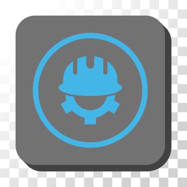 Geliştirme kask yuvarlak kare vektör düğmesi