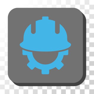 Geliştirme kask yuvarlak kare vektör düğmesi