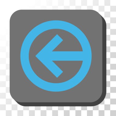 Yön sol yuvarlak kare vektör düğmesi