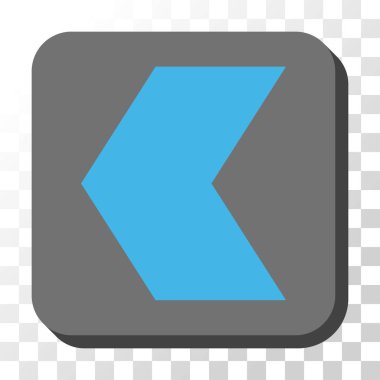 Yön sol yuvarlak kare vektör düğmesi